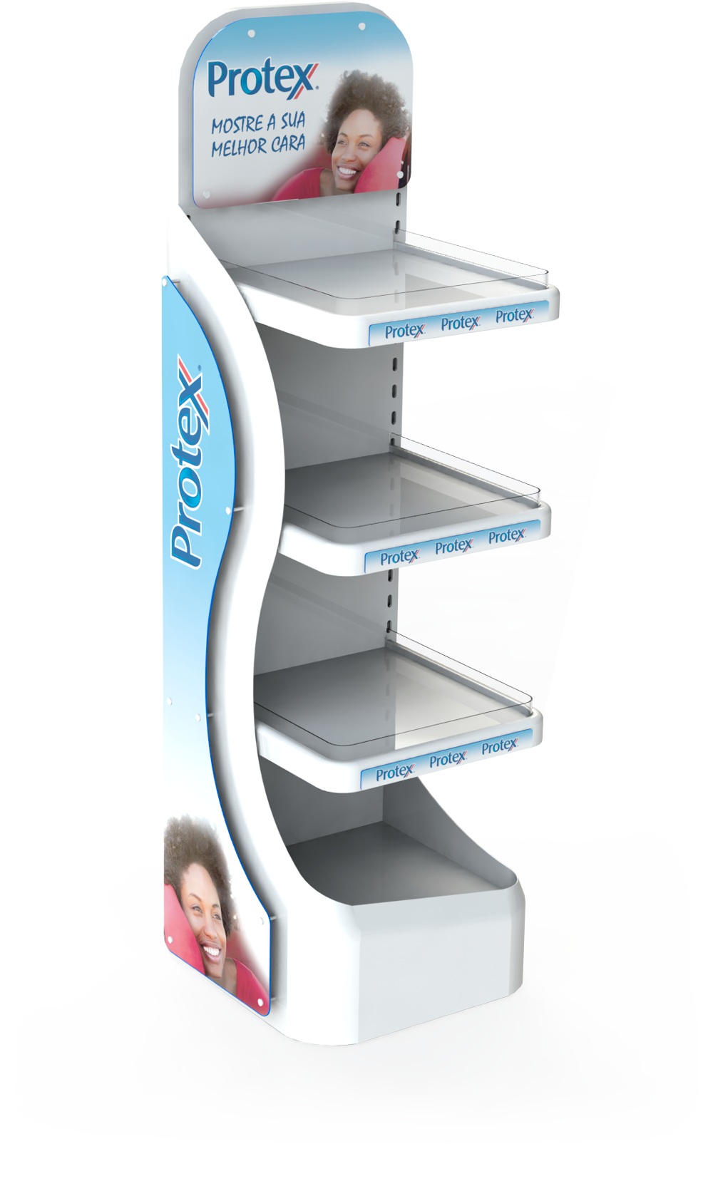 Display na campanha Protex