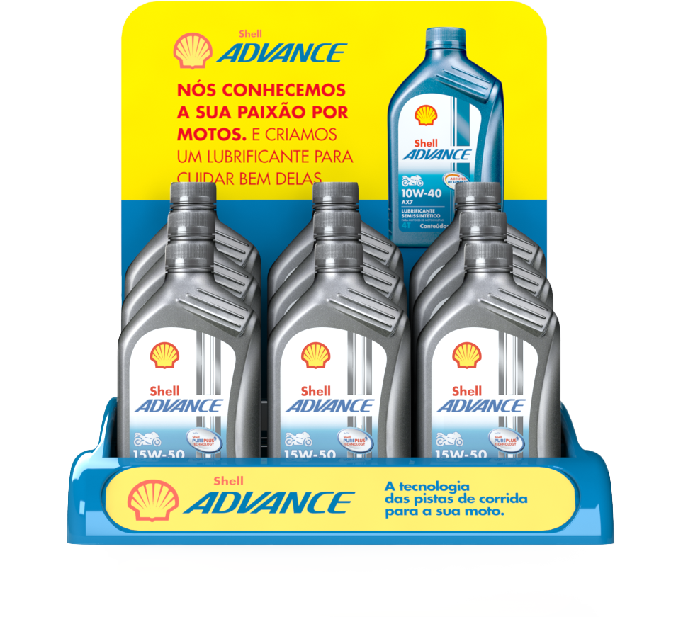 Display de balcão Shell Advance